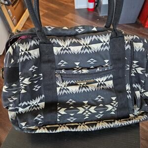 Dakine Tribal Print Weekender Duffel Bag Maroon Lined Travel Gym Tote